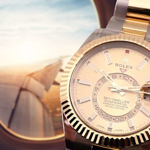 Catch flights in style with the Rolex Sky-Dweller. A bold watch built for travel, dual time zones, and arrivals that demand attention across the globe.