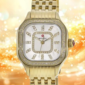 Toast the night in diamonds. The Michele Meggie Diamond watch is made for rooftop drinks, late dinners & unforgettable moments in the spotlight.